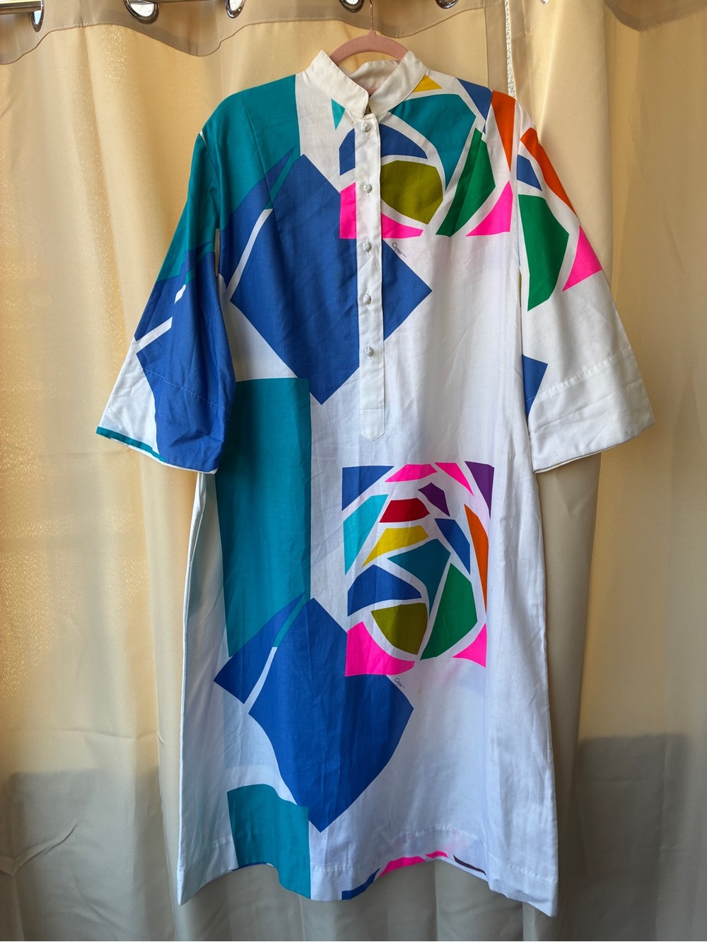 VTG  70s Catherine Ogust Penthouse Gallery Medium Abstract MuuMuu Dress